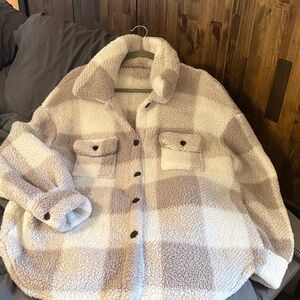 XXL Cream Sherpa Jacket